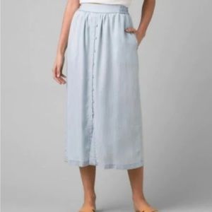 prAna Swift Lake Midi Chambray Button Skirt